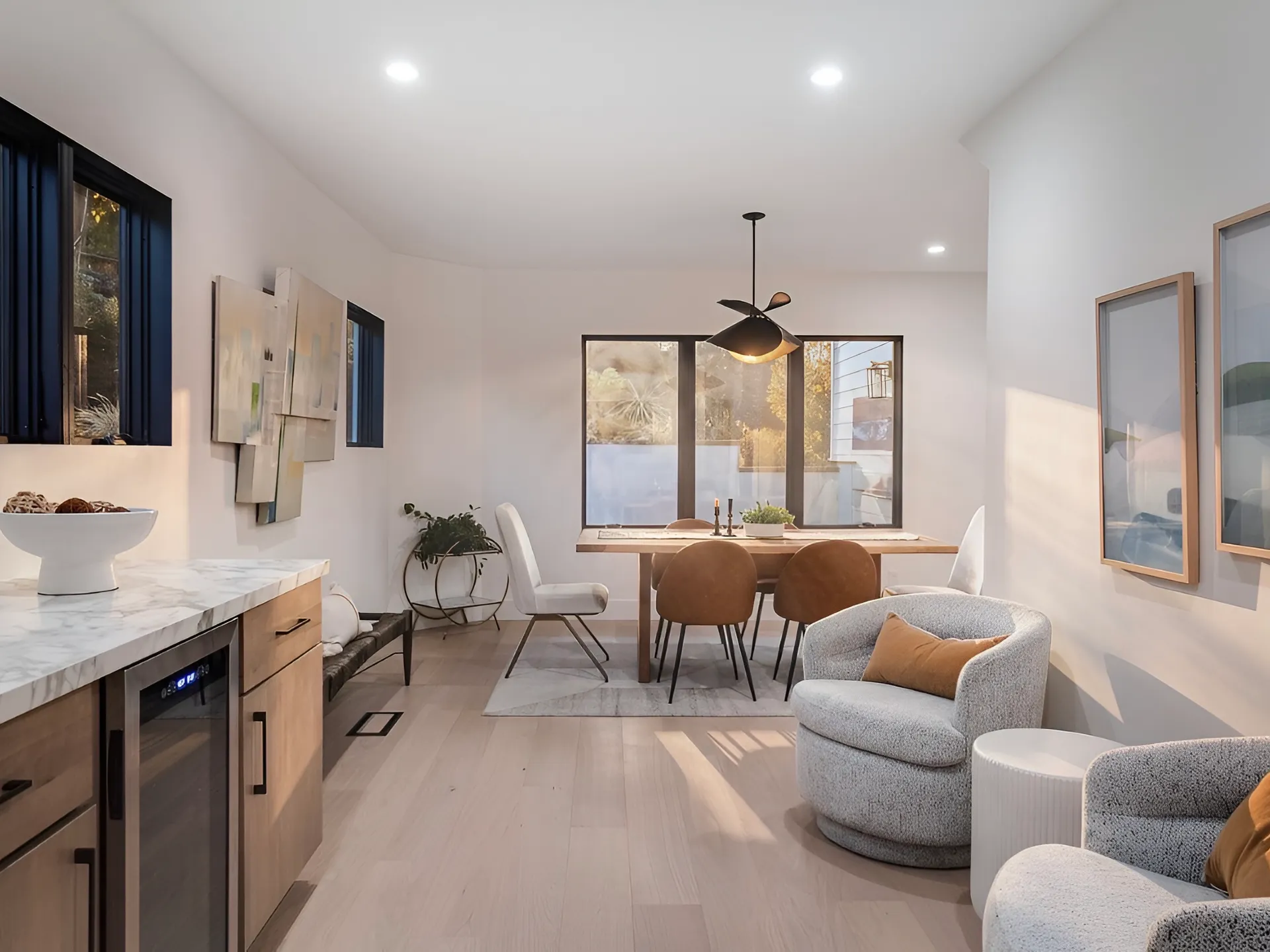 Kitchen and Dining Area staged by SkyLine in Seattle, WA