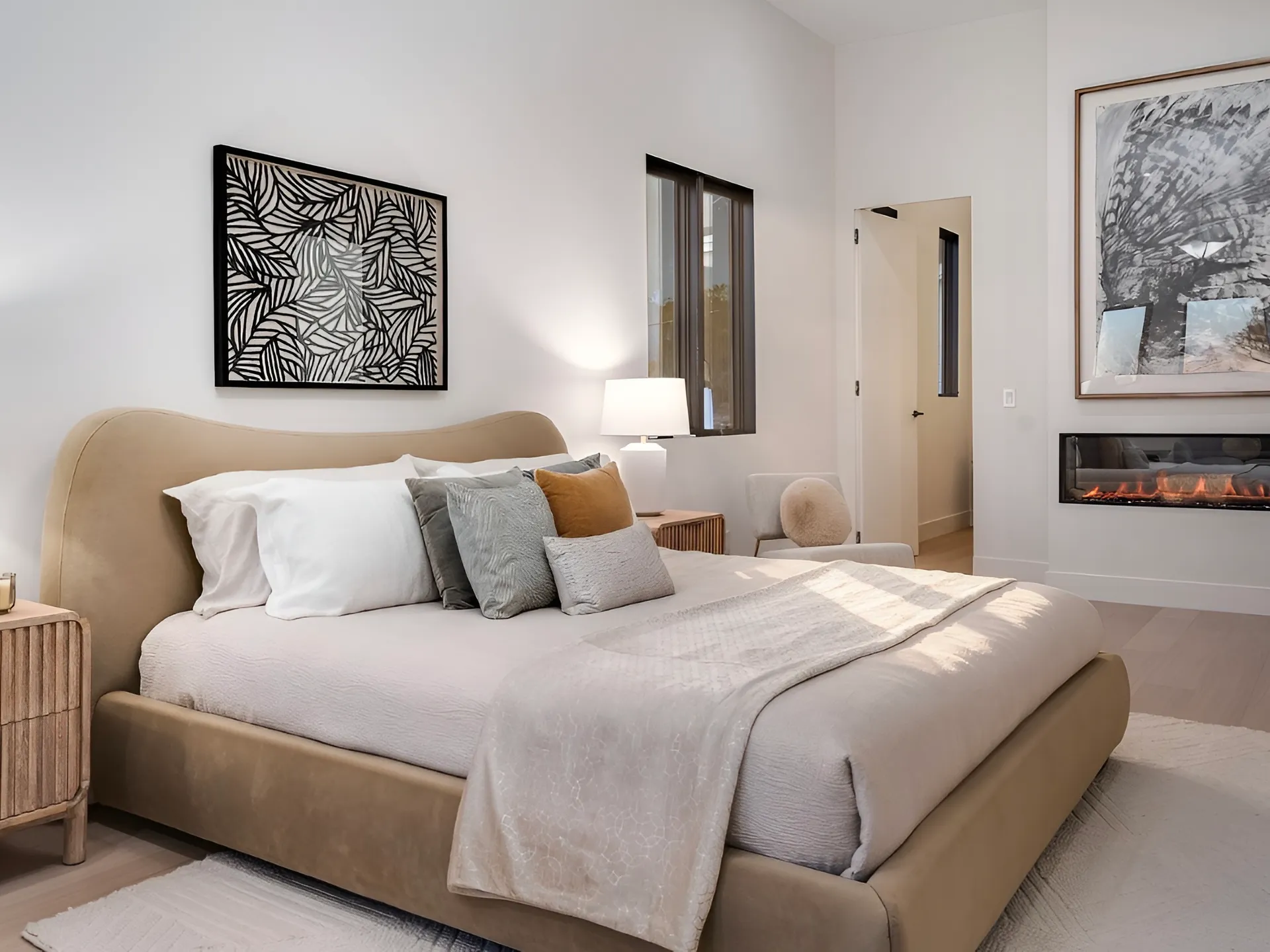 Primary Bedroom staged by SkyLine in Seattle, WA