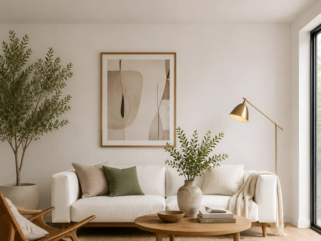 Elevated Living Room staged by SkyLine — Neutral Modern · Buyer Focused